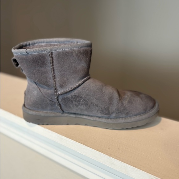 UGG Womens Classic Mini Side Logo II Boots - Lighthouse Grey Size 7 - Picture 3 of 9